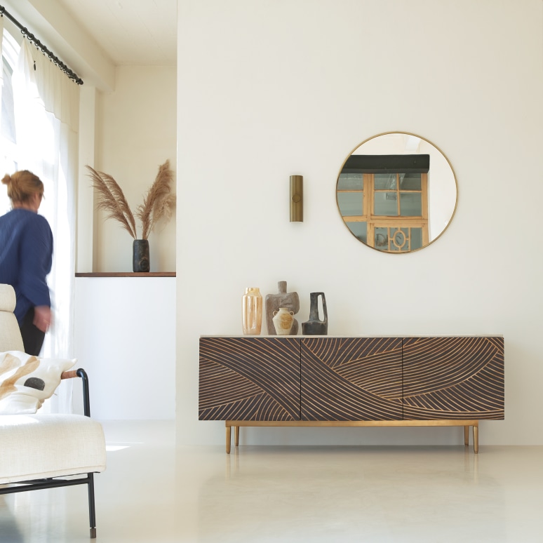 Bilal - Solid mango and terrazzo sideboard 180 cm