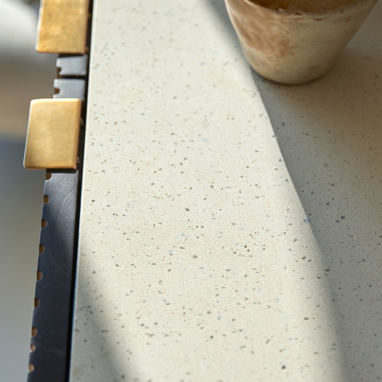 Bilal - Aparador de madera de mango macizo y terrazo de 80 cm