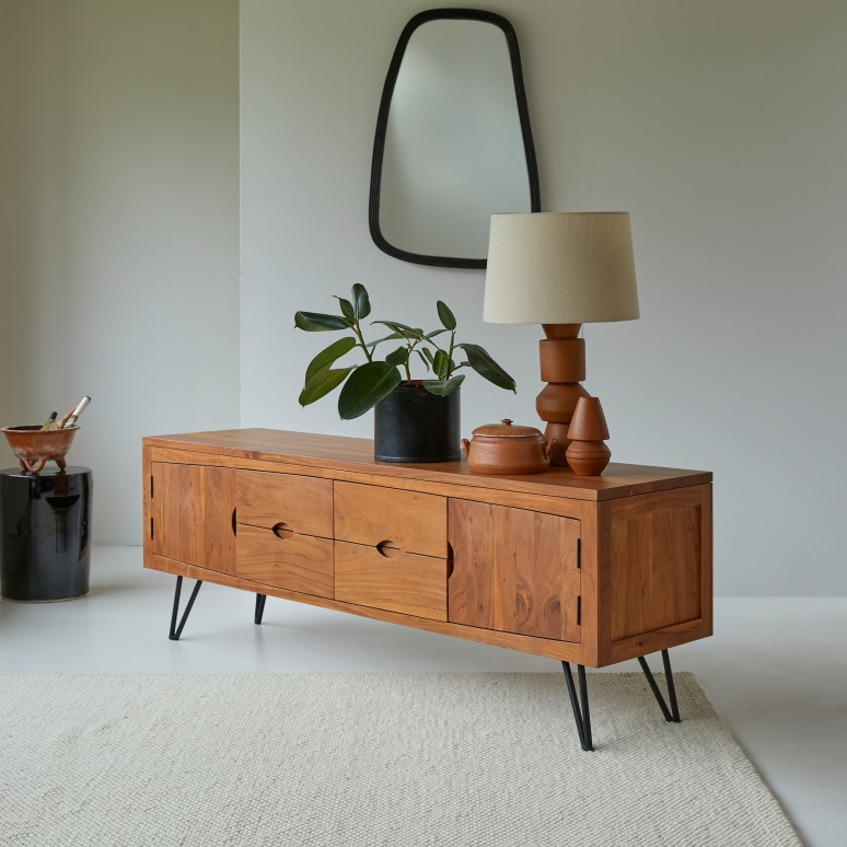 Bonnie - Solid acacia TV unit 180 cm