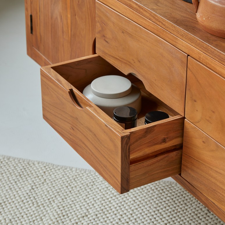 Bonnie - Mueble para TV de acacia maciza de 180 cm