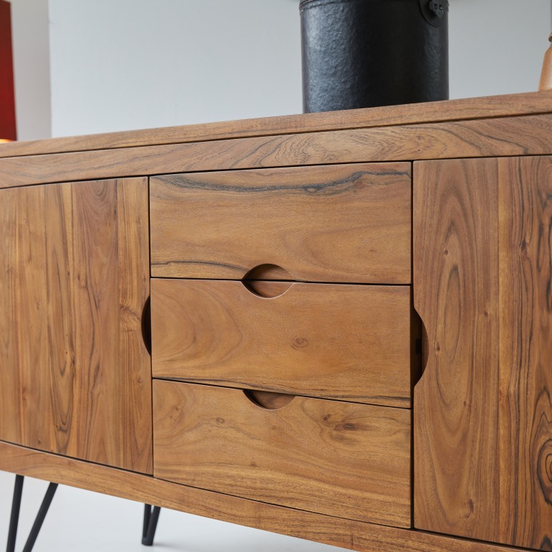 Bonnie - Buffet in legno di acacia massello 150 cm