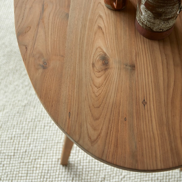 Elena - Oval table in reclaimed solid teak, seats 2-4 