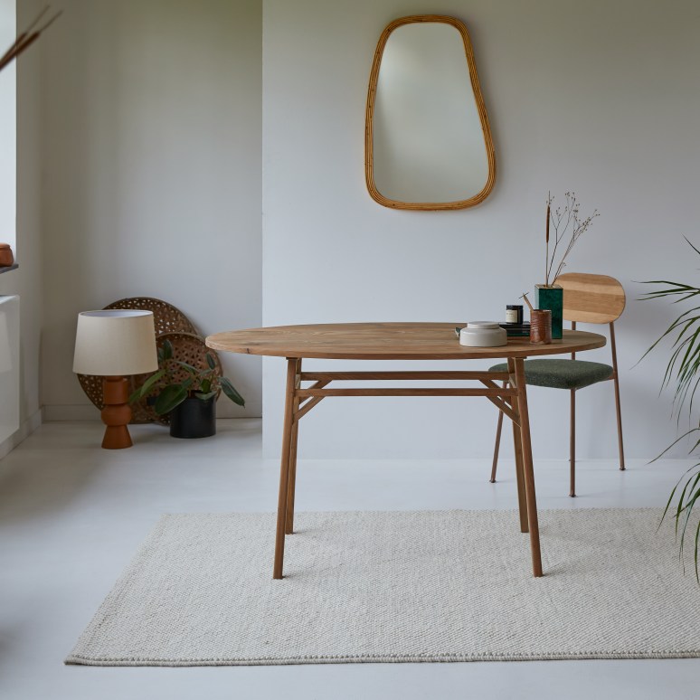 Elena - Reclaimed solid teak oval desk