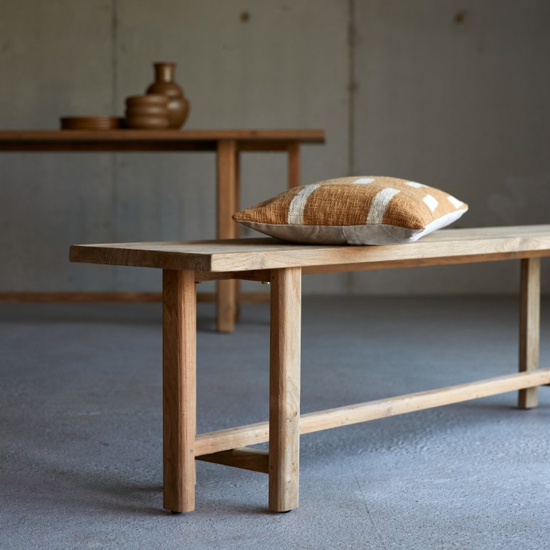 Antonia - Bank van gerecycled massief teakhout