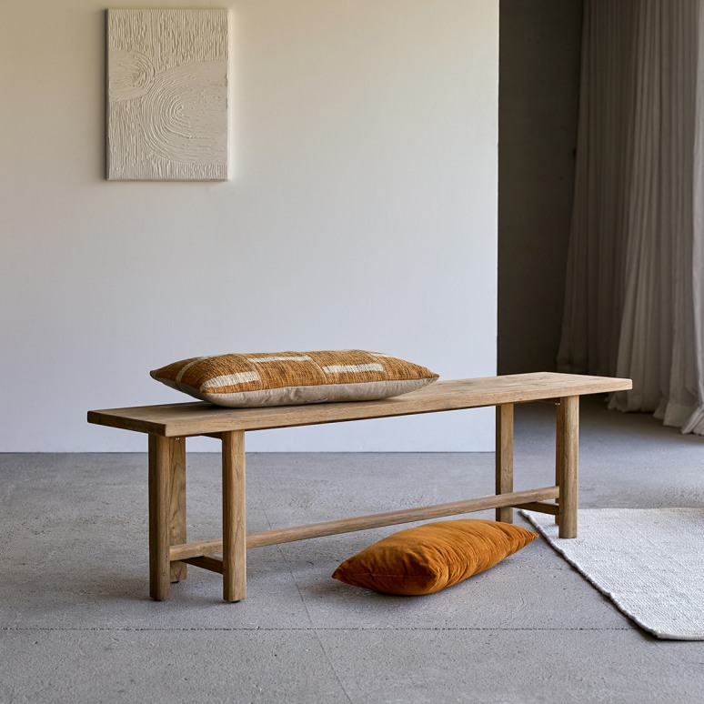 Antonia - Decorative bench in reclaimed solid teak
