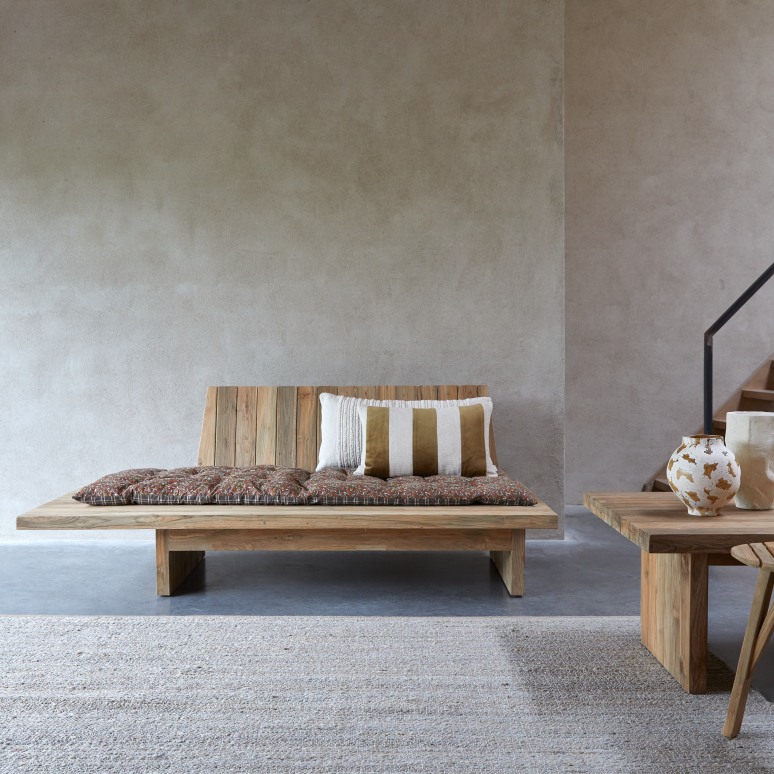 Joaquin - Banquette en teck massif recyclé, 3 places