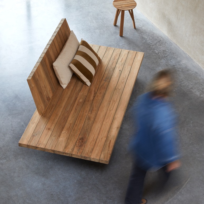 Joaquin - Sitzbank aus massivem Recycling-Teak ,3-Sitzer