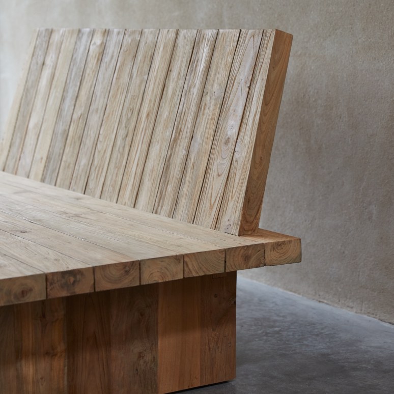 Joaquin - Bankje van gerecycled massief teak