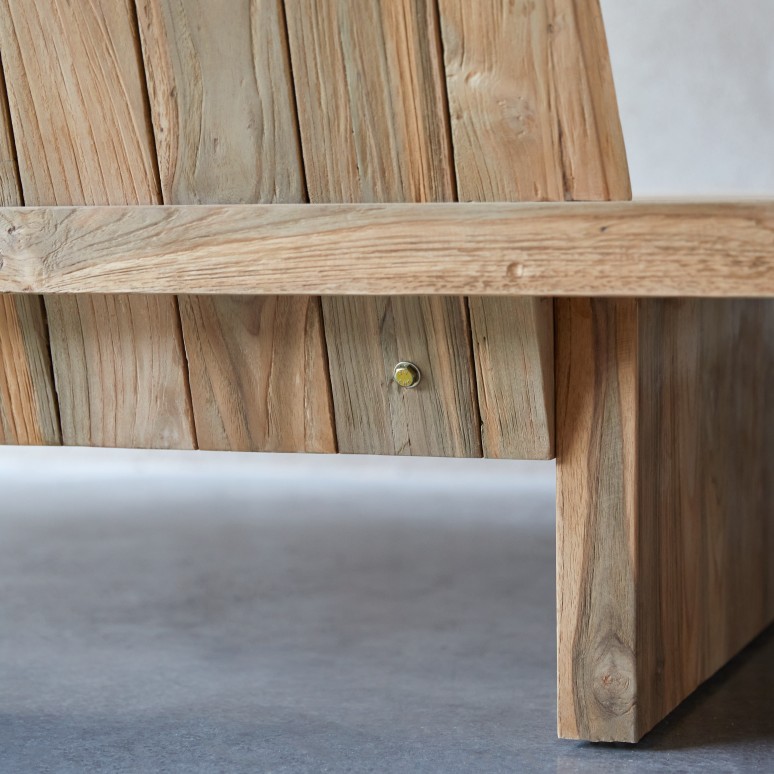 Joaquin - Banquette en teck massif recyclé, 3 places