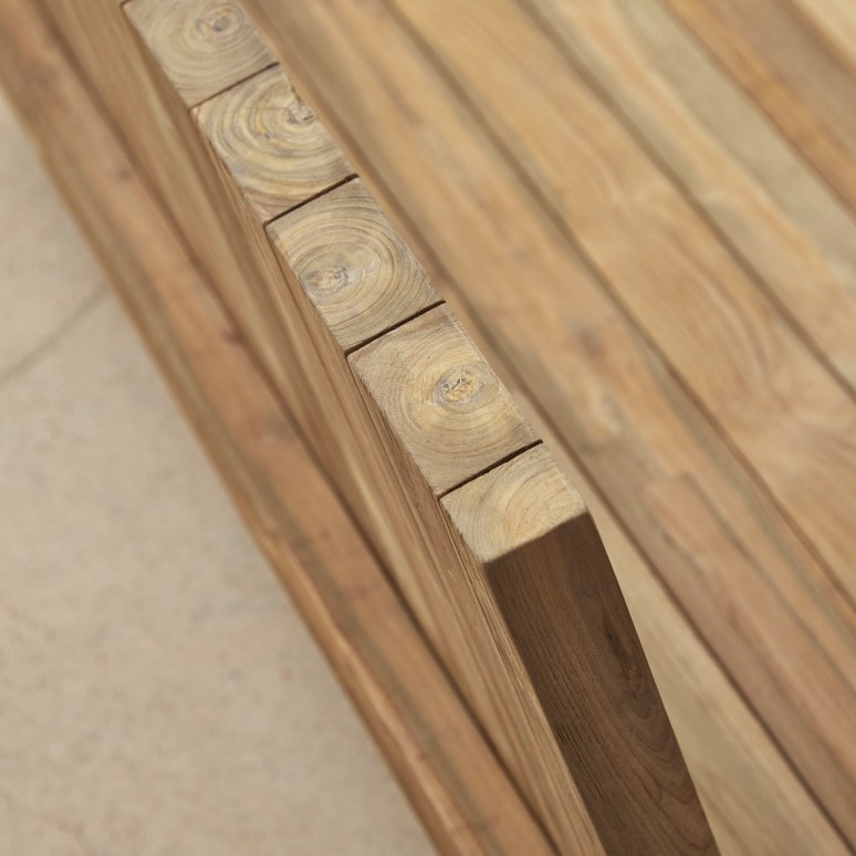 Joaquin - Banquette de jardin en teck massif recyclé