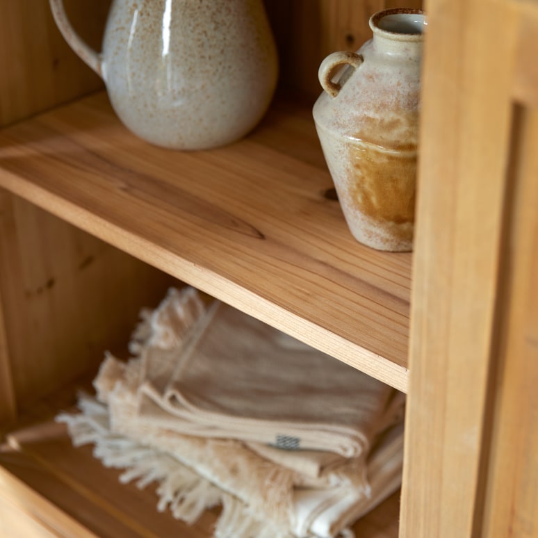 Yuki - Garderobenschrank aus recycelter Massivkiefer Natur T. 35 cm