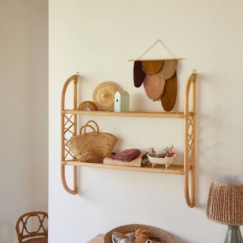 Marius - Estantería infantil para pared de ratán 