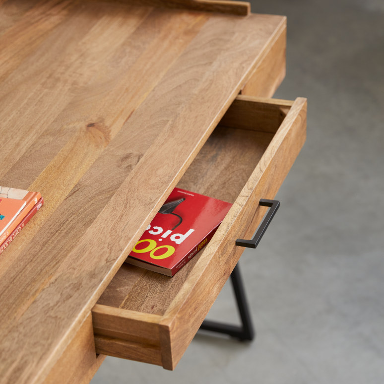 Hedda - Children's desk in solid mango wood and metal