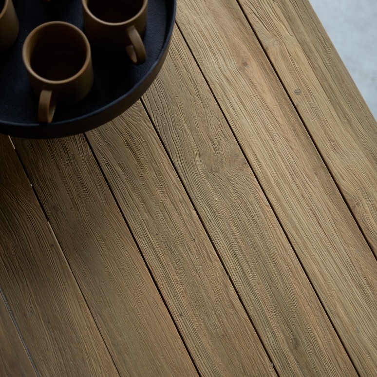 Teresa - Mesa de teca maciza reciclada para 6-8 personas