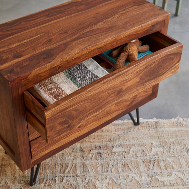 Bonnie - Cassettiera per bambini in legno di palissandro massello