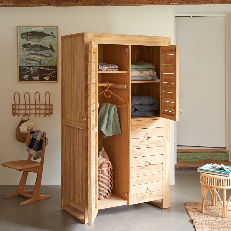 Minimalys - Children's solid teak wardrobe
