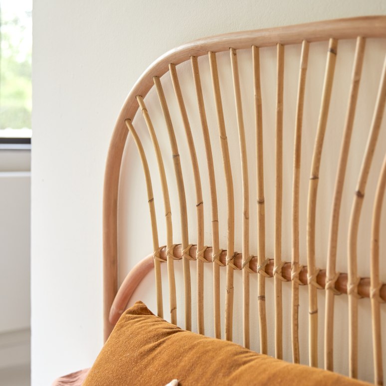 Colette - Cabecero infantil de ratán de 90 cm