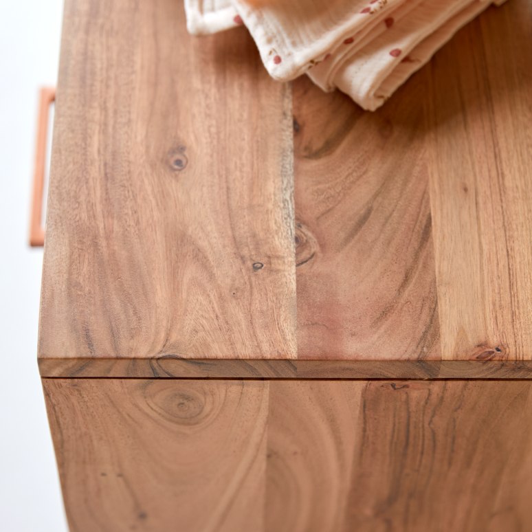 Oslo - Comodino per bambini in legno di acacia massello