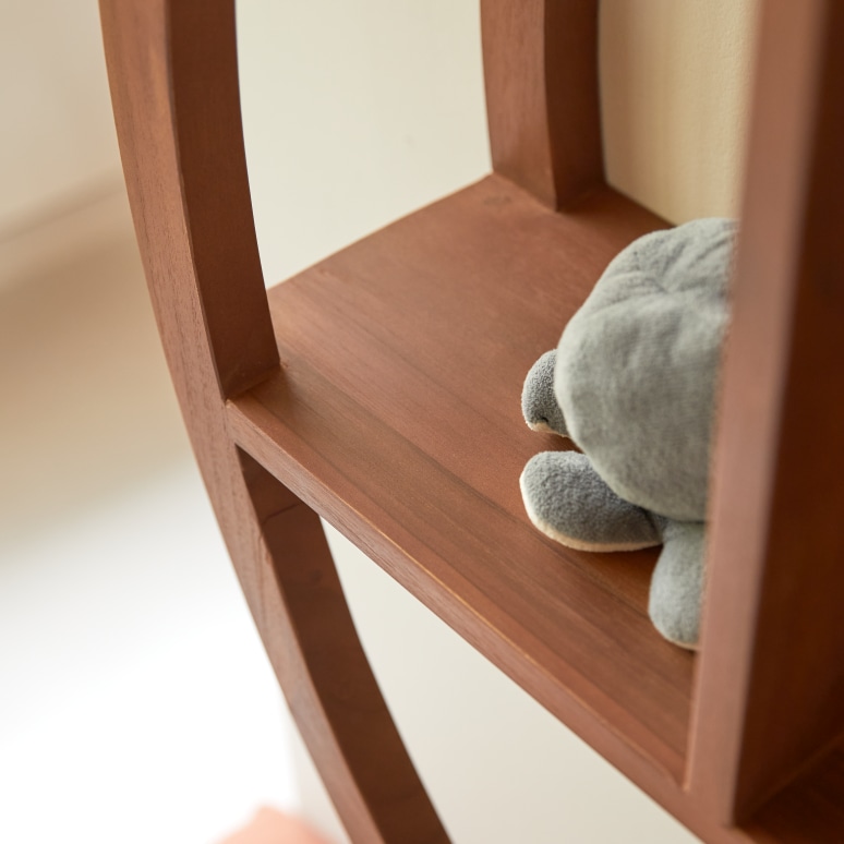 Ying Yang - Wandplank voor kinderkamer van massief teakhout