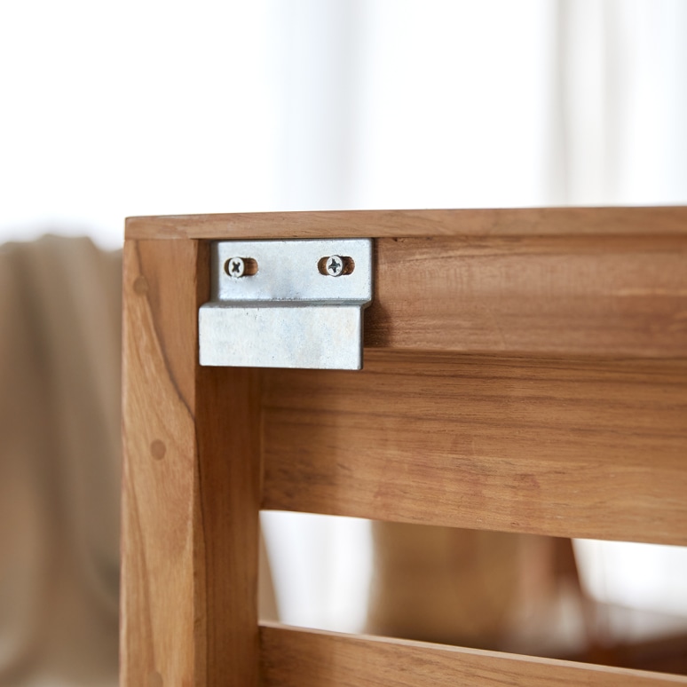 Urbain - Solid Teak Single Size Headboard with shelves 