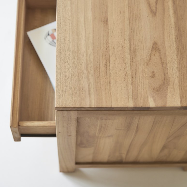 Eden - Bureau enfant en teck massif avec caisson de rangement