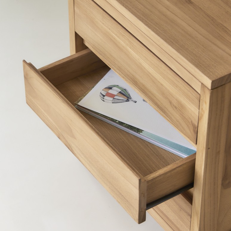 Eden - Kinderbureau van massief teak met opbergkastje