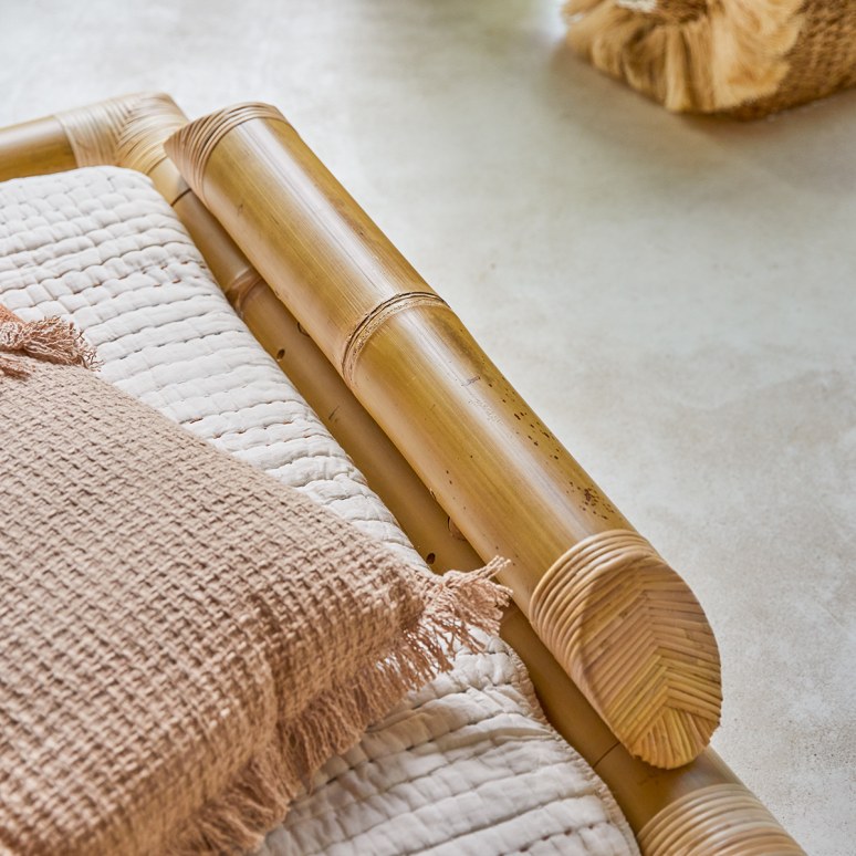 Balyss - Cama futón infantil de bambú de 90 cm x 190 cm