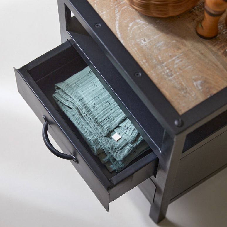 Industriel - Children's metal bedside table