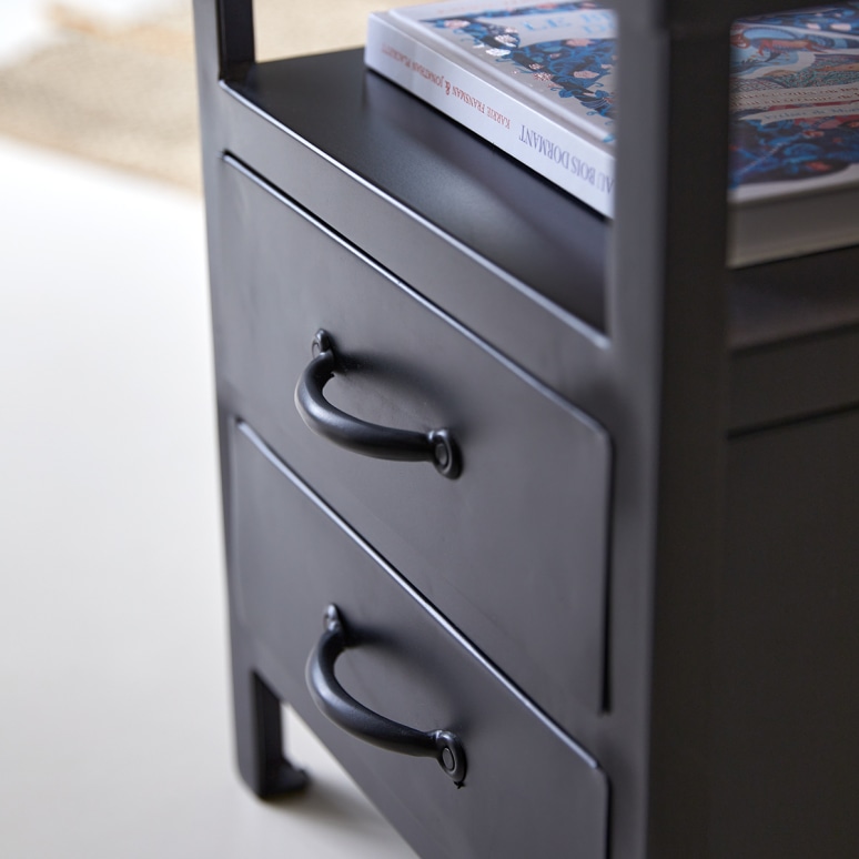 Industriel - Children's metal bedside table