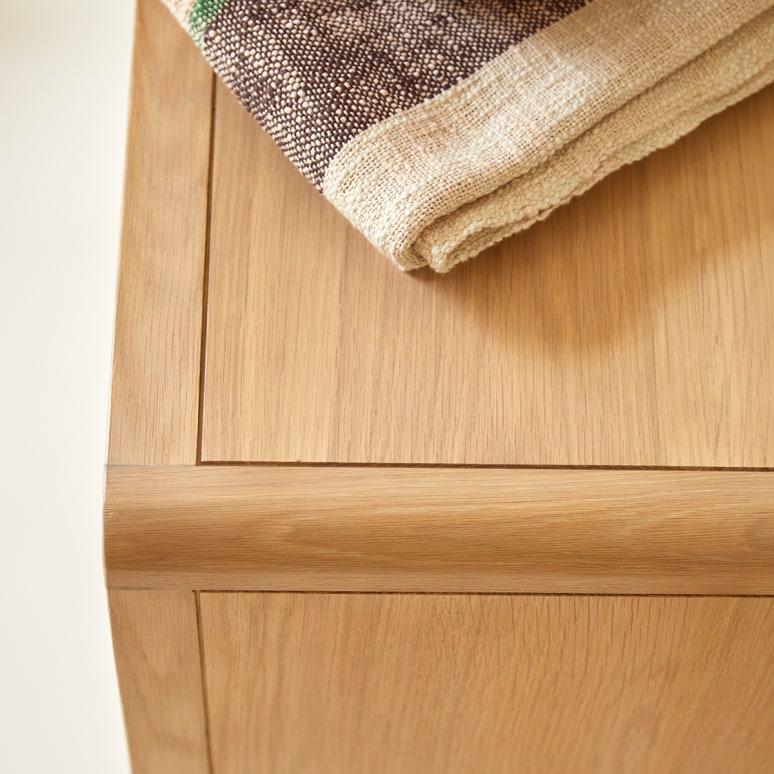 Come - Cassettiera per bambini in legno di quercia massello e rattan