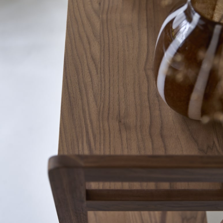 Esmée - Tall hallway console table in walnut D. 35 cm