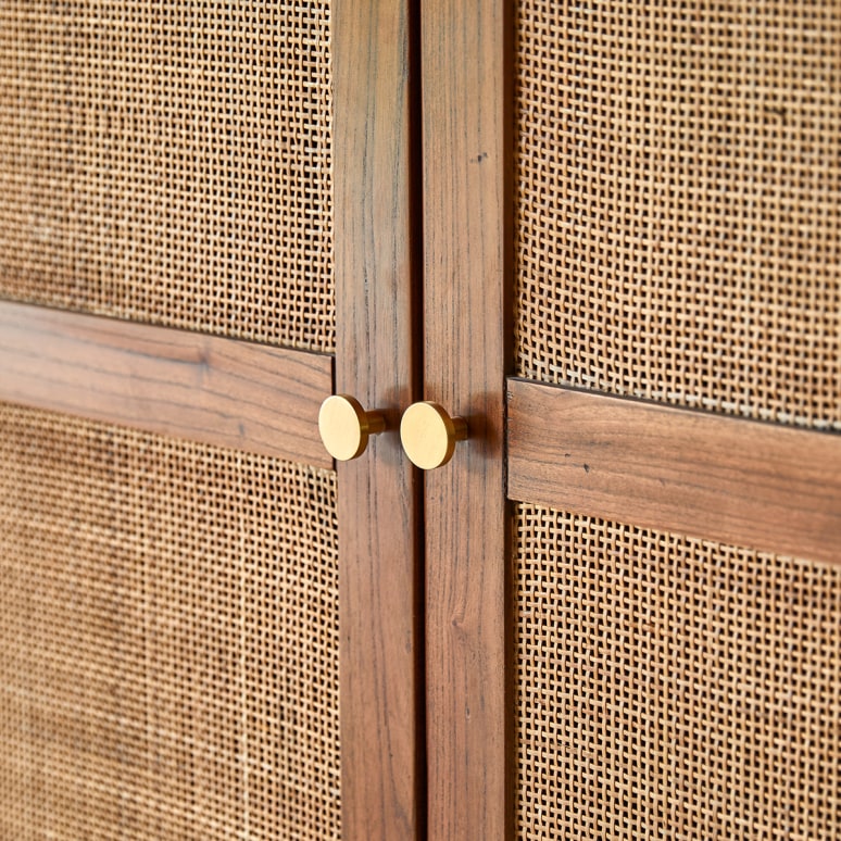 Lisbeth - Children’s wardrobe in elm wood and cane