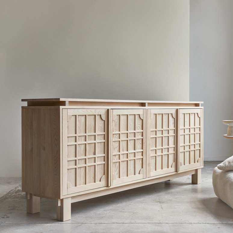 Bodi - Credenza in legno di quercia massello 220 cm