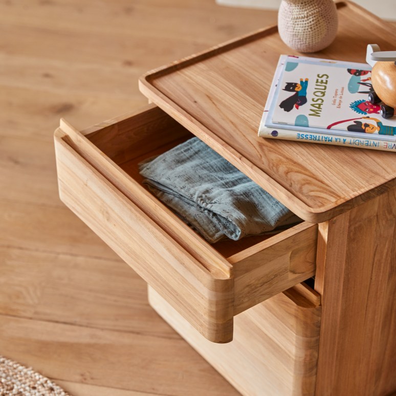 Nino - Comodino per bambini in teak massello