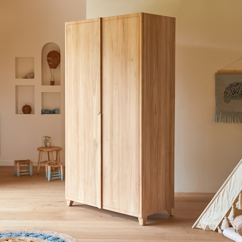 Greta - Children's solid teak wardrobe