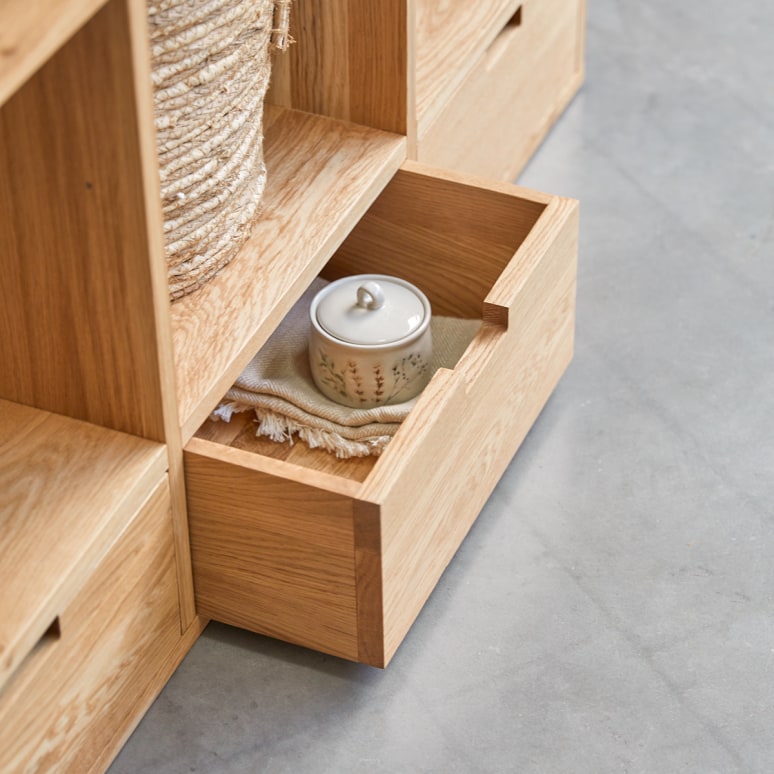 Miho - Premium Pink Terrazzo and Solid Oak Console Table