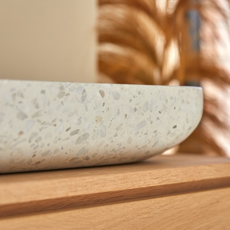 Cilas - Moon rectangular basin in premium terrazzo