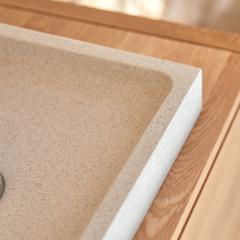 Timon - Vasque carrée en terrazzo premium White