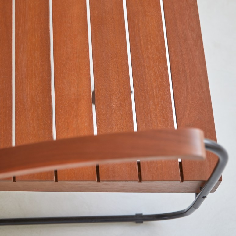 Key Wood - Banco de madera de acacia maciza de 3 plazas