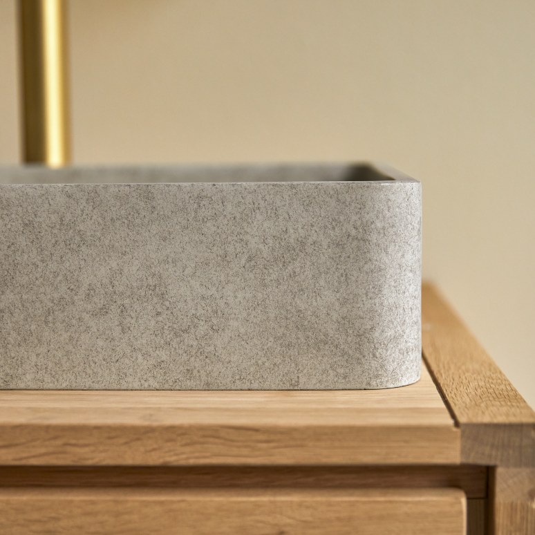 Iris - Lavabo rectangular de hormigón gris
