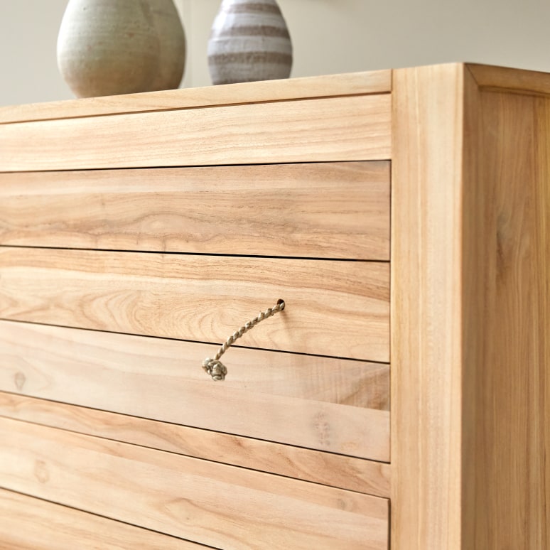 Minimalys - Solid teak chest of drawers