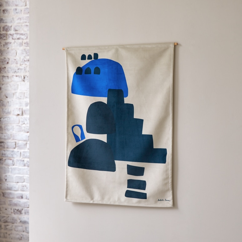 Babylone Casbah - Französischer Wandbehang 65x90 cm, Blue Cabash