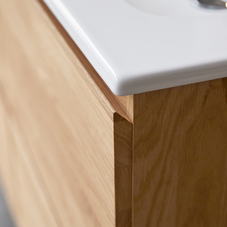 Nova - Solid oak and ceramic vanity unit 120 cm