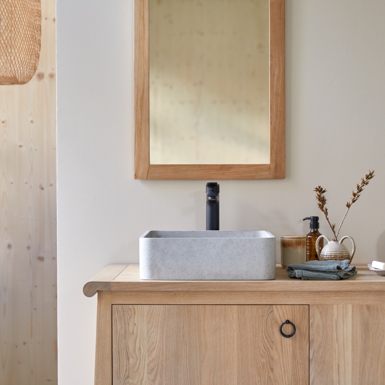 Thaïs - Square grey concrete basin