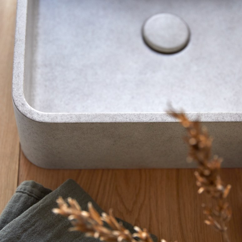 Thaïs - Lavabo quadrato in cemento grey