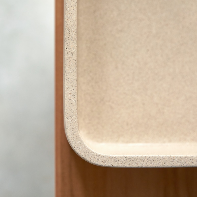 Thaïs - Vasque carrée en terrazzo cream