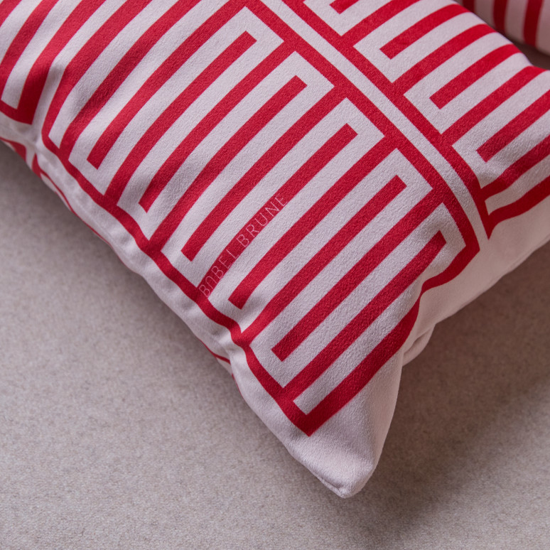 Elios - Cojín francés rojo de 50 cm x 30 cm