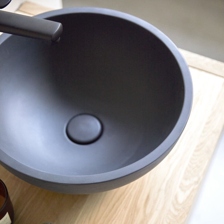 Micha - Vasque ronde béton black ∅ 36 cm