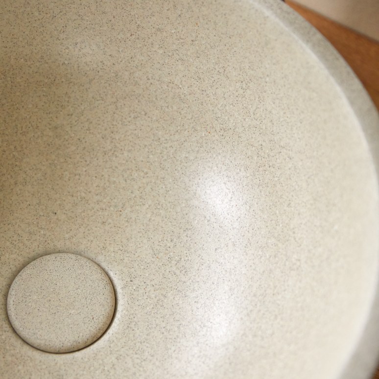 Micha - Ronde waskom in crème terrazzo