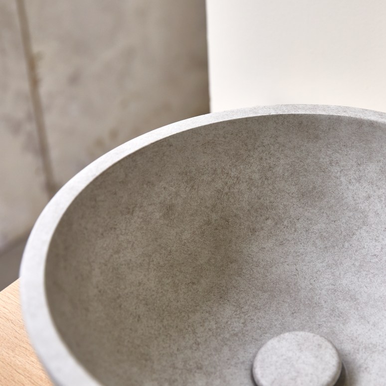 Micha - Ronde waskom in grijs beton